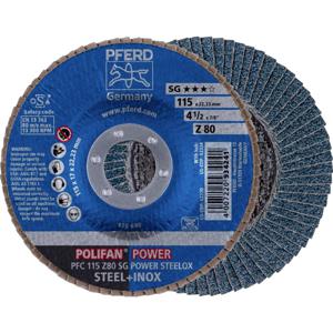 PFERD 67788116 PFC 115 Z 80 SG POWER STEELOX Lamellenschijf Diameter 115 mm Boordiameter 22.23 mm RVS, Staal 10 stuk(s)