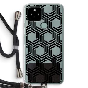 Geometrisch patroon: Pixel 5 Transparant Hoesje met koord