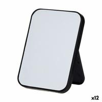 Spiegel met Ondersteuning Wit Zwart Polypropyleen 1,7 x 20 x 14 cm (12 Stuks)