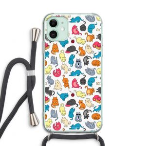 Kleurrijke katten: iPhone 11 Transparant Hoesje met koord