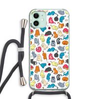 Kleurrijke katten: iPhone 11 Transparant Hoesje met koord