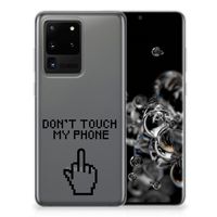 Samsung Galaxy S20 Ultra Silicone-hoesje Finger Don't Touch My Phone - thumbnail