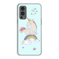 Regenboog eenhoorn: OnePlus Nord 2 5G Transparant Hoesje