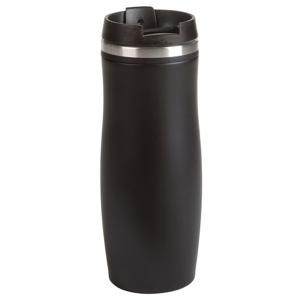 Koffie en Thee thermosbeker/warmhoud beker - zwart - 400 ml - Isoleerbeker dubbelwandig