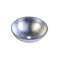 Waskom Sapho Murano Argento Rond 40x14 cm Glas Metallic Zilver