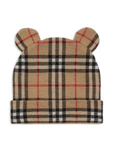 Burberry Kids check-pattern wool beanie - Tons neutres