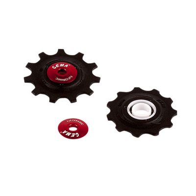 Shimano Cema derailleurwieltjes pvc 9/10/11v full ceramic zwart