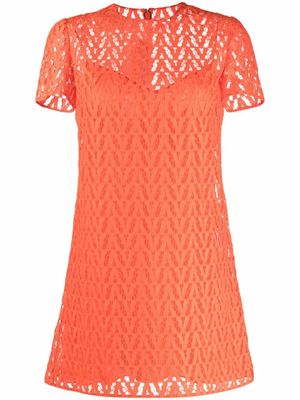 Valentino Garavani robe courte à motif monogrammé - Orange