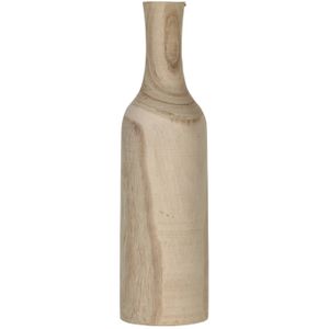 1x Decoratie fles vaas/vazen van hout 47 x 14 cm bruin   -