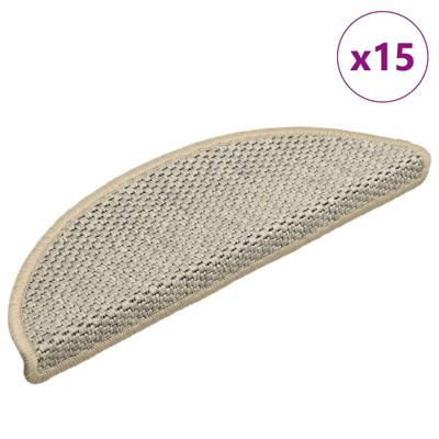 VidaXL Trapmatten zelfklevend 15 st sisal-look 56x17x3 cm lichtgroen