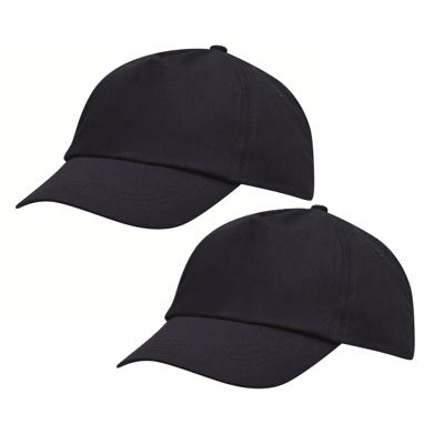 Baseballcap / pet Outdoor - 4x - 5 panels - donkerblauw - volwassenen - klittenbandsluiting - katoen