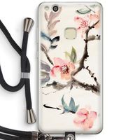 Japanse bloemen: Huawei Ascend P10 Lite Transparant Hoesje met koord