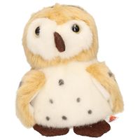 Pluche knuffel Uil vogel bruin/wit 13 cm    - - thumbnail