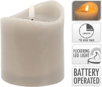 Led Candle 90X100 mm Grey - Nampook