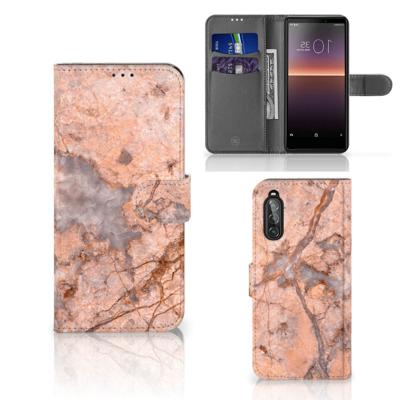 Sony Xperia 10 II | Bookcase | Marmer Oranje