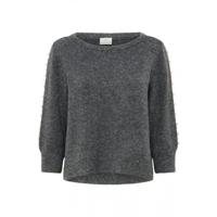 Kaffe - Grijs | unisex | Trui | Grijs | XL | regular | Kamst mode