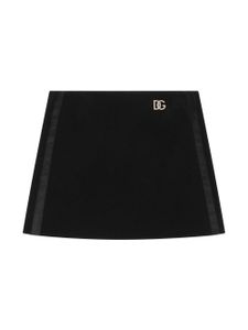 Dolce & Gabbana Kids jupe évasée à plaque logo - Noir