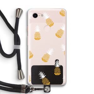 Ananasjes: Pixel 3 XL Transparant Hoesje met koord