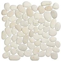 Stone Line Pebbles Mozaiek Tegel Kiezel - Wit Kiezels Ongeglazuurd 300x300mm