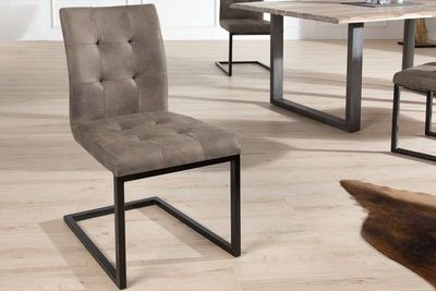 Design sledestoel OXFORD antiek taupe ijzeren frame - 41380