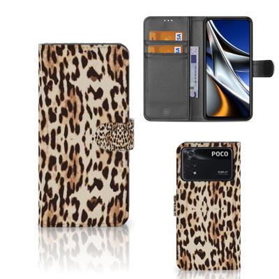 Xiaomi Poco X4 Pro 5G | Telefoonhoesje | Met pasjeshouder | Leopard
