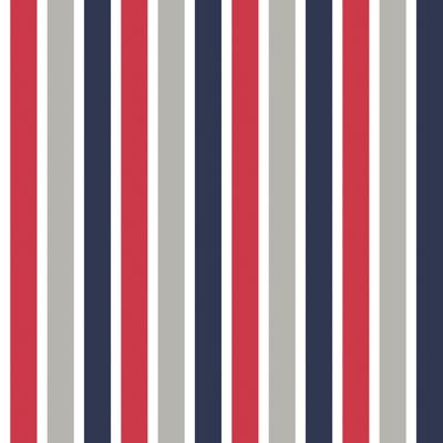 Dutch Wallcoverings Joy - Strepen - Blauw/Rood/Grijs