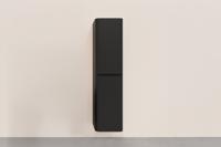 Kolomkast Wiesbaden Novira 160x40x35 cm Afgeronde Hoeken Geribbeld Mat Zwart