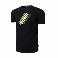 Kinder-T-Shirt met Korte Mouwen Puma Power Logo Zwart - Maat: 13-14 Jaar
