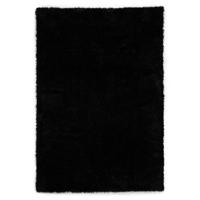 Tapeso Hoogpolig vloerkleed velvet - Posh zwart - 120x180 cm