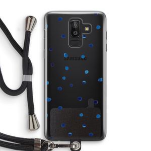 Blauwe stippen: Samsung Galaxy J8 (2018) Transparant Hoesje met koord