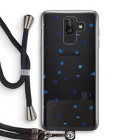 Blauwe stippen: Samsung Galaxy J8 (2018) Transparant Hoesje met koord
