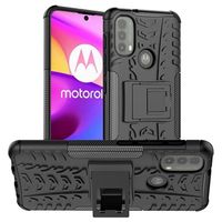 Antislip Motorola Moto E20/E30/E40 Hybride Case met Standaard - Zwart - thumbnail