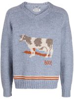 BODE pull en laine à motif intarsia - Bleu