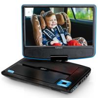 LENCO DVP-910BU - Portable 9" DVD-speler met USB-hoofdtelefoon en ophangbeugel - Blauw/zwart - thumbnail