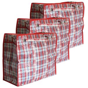 3x stuks wastas/boodschappentas/opbergtas rood print 80 x 70 x 30 cm