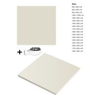 Douchevloer Xenz Flat Zero | 120x90x4 | Incl.Afvoersifon-Chroom | Acryl | Rechthoekig | Pergamon