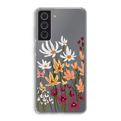Painted wildflowers: Samsung Galaxy S21 FE Transparant Hoesje
