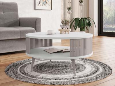 Ronde salontafel MOZAIKO ⌀75 cm kasjmier/wit