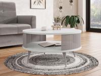 Ronde salontafel MOZAIKO ⌀75 cm kasjmier/wit