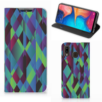 Samsung Galaxy A30 Stand Case Abstract Green Blue - thumbnail