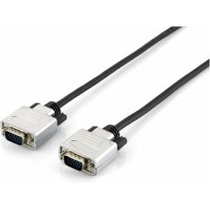 Equip 118864 VGA kabel 10 m VGA (D-Sub) Zwart, Zilver