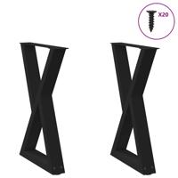 Eettafelpoten 2 st 50x(72-73,3) cm staal zwart Eettafelpoten 2 st 50x(72-73,3) cm staal zwart