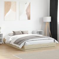Bedframe bewerkt hout sonoma eikenkleurig 160x200 cm