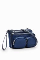 Nylon mini-handtas met zakken - BLUE - U