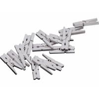 Humbert 48x mini decoratieve clips - in de kleur zilver - 25mm - knijpers   -