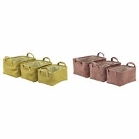 Mandenset DKD Home Decor 38 x 29 x 20 cm Polyester (2 Stuks)