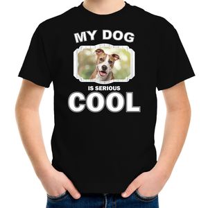 Honden liefhebber shirt Staffordshire bull terrier my dog is serious cool zwart voor kinderen