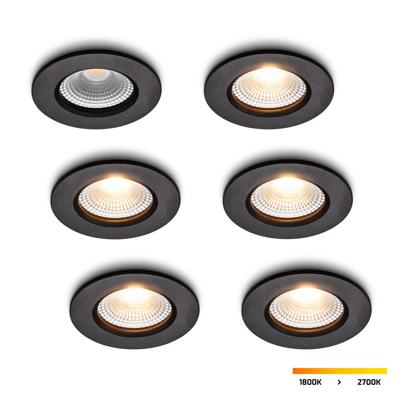 LED-inbouwspot Udis zwart dimbaar IP65
