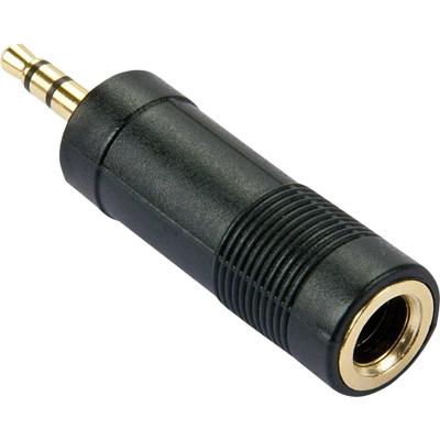 LINDY 35621 Adapter Jackplug Audio Adapter [1x Jackplug male 3,5 mm - 1x Jackplug female 6,3 mm] Zwart