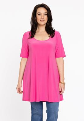 Yoek Tuniek met diepe halslijn | Roze | Maat 38/40